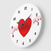 Herz und Musik Gold Watch Große Wanduhr (Winkel)