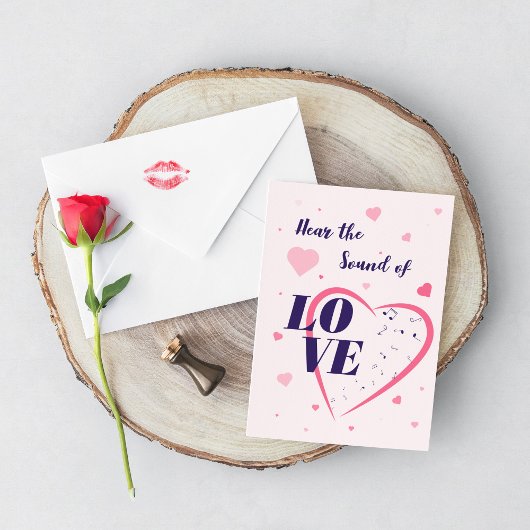 Herz und musikalische Noten Illustration. Karte