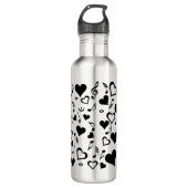 Herz und Musiknoten Edelstahlflasche (Vorderseite)