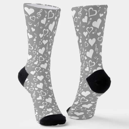 Herz und Musiknoten Socken (Gewinkelt)