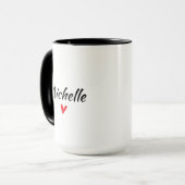 Herz und Name Personalisierte Tasse (Vorderseite Links)