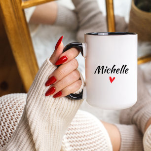 Herz und Name Personalisierte Tasse