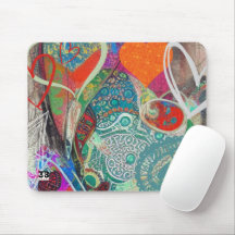 Herz und Paisley Mouse Pad