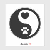 Herz und Paw Yin Yang Sticker Decal (Blatt)
