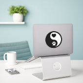 Herz und Paw Yin Yang Sticker Decal (Laptop auf Schreibtisch)