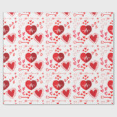 Herz und Pfeil der roten Liebe Geschenkpapier (Flach)
