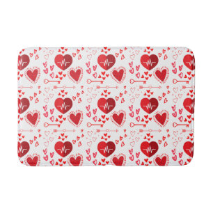 Herz und Pfeil der roten Liebe, Happy Valentine's Badematte