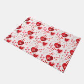 Herz und Pfeil der roten Liebe, Happy Valentine's Fußmatte (Schrägansicht)