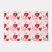 Herz und Pfeil der roten Liebe, Happy Valentine's Fußmatte (Vorderseite)