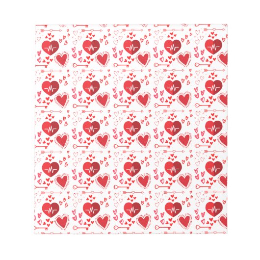 Herz und Pfeil der roten Liebe Notizblock (Vorderseite)