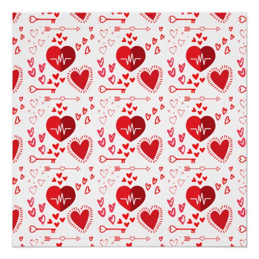 Herz und Pfeil der roten Liebe Poster (Vorderseite)