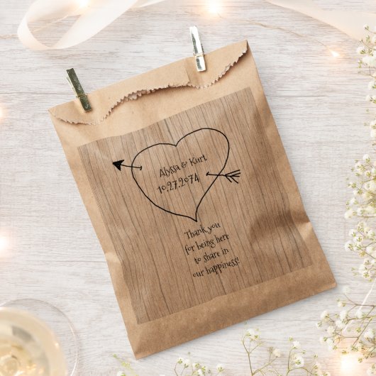 Herz und Pfeil für Hochzeiten Geschenktütchen (Ausgeschnitten)
