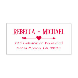 Herz und Pfeil Namen Hochzeiten Rücksendeadresse Permastempel