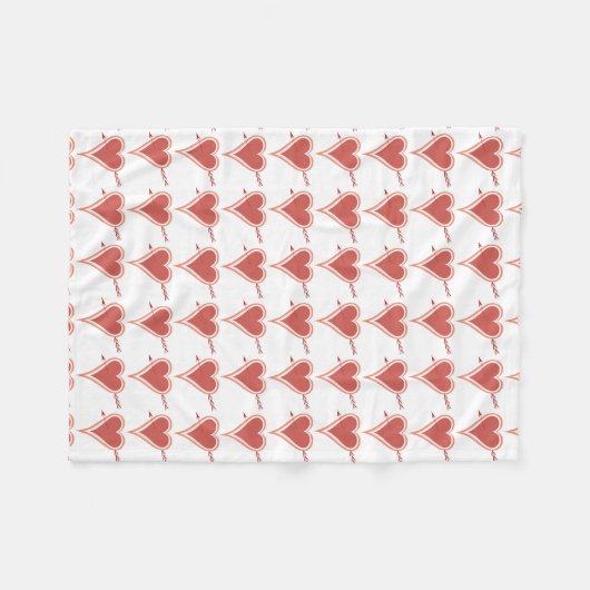 Herz und Pfeil rot Fleecedecke (Vorderseite (Horizontal))