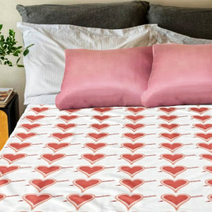 Herz und Pfeil rot Fleecedecke
