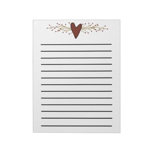 Herz und Pip Berries Dark Linke Notepad Notizblock (Rotiert)