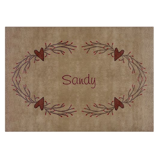 Herz und PIP Berry Glasschneideboard Schneidebrett (Vorderseite)