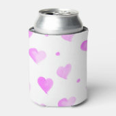 Herz und Polka Punkte rosa Wasserfarbmuster Dosenkühler (Kanne Vorderseite)