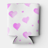 Herz und Polka Punkte rosa Wasserfarbmuster Dosenkühler (Vorderseite)