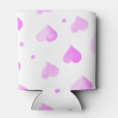 Herz und Polka Punkte rosa Wasserfarbmuster Dosenkühler (Rückseite)