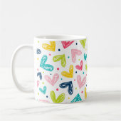 Herz und Punkte im Doodle-Stil Kaffeetasse (Links)