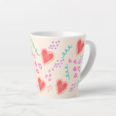 Herz- und Punktmuster Latte-Tasse Milchtasse (Rechte Ecke)