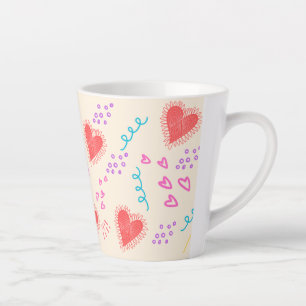Herz- und Punktmuster Latte-Tasse Milchtasse