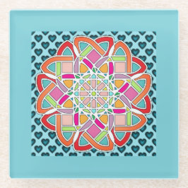 Herz und Quilt Design Blue Beverage Coaster Glasuntersetzer