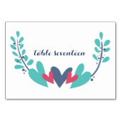 Herz und Reben Hochzeitskarte Tischnummer (Rückseite)