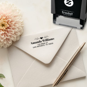Herz und Reben Personalisierte Namen Adresse Permastempel
