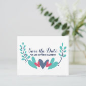 Herz und Reben Save the Date Postkarte (Stehend Vorderseite)