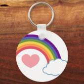 Herz und Regenbogen der 80er Jahre - Schlüsselanhä Schlüsselanhänger (Vorderseite)