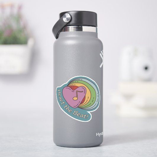 Herz und Regenbogen: Doodles für Musikfans Aufkleber (HydroFlask)