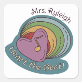 Herz und Regenbogen: Doodles für Musikliebhaber We Quadratischer Aufkleber (Vorderseite)