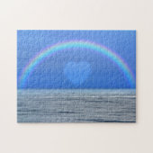 Herz und Regenbogen über dem Hübschen Puzzle des O (Horizontal)