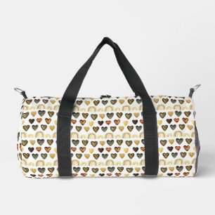 Herz- und Regenbogenmuster, dunkle Liebe Duffle Bag