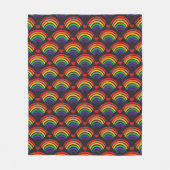Herz- und Regenbogenmuster Fleecedecke (Vorderseite)