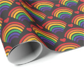 Herz- und Regenbogenmuster Geschenkpapier (Rolleneckpunkt)