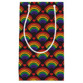 Herz- und Regenbogenmuster Kleine Geschenktüte (Vorderseite)