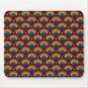 Herz- und Regenbogenmuster Mousepad