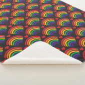 Herz- und Regenbogenmuster Sherpadecke (3/4)