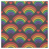 Herz- und Regenbogenmuster Stoff (Nahaufnahme)