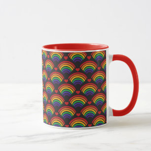 Herz- und Regenbogenmuster Tasse