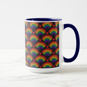 Herz- und Regenbogenmuster Tasse