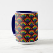 Herz- und Regenbogenmuster Tasse (Vorderseite Links)