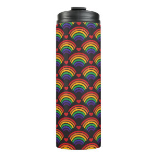 Herz- und Regenbogenmuster Thermosbecher