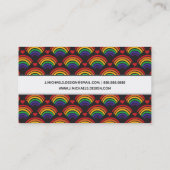 Herz- und Regenbogenmuster Visitenkarte (Rückseite)