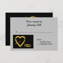 Herz und Ringe in Gold auf Black Modern UAWG