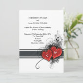 Herz und Rollen Einladung (Stehend Vorderseite)