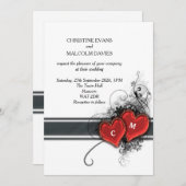 Herz und Rollen Einladung (Vorne/Hinten)